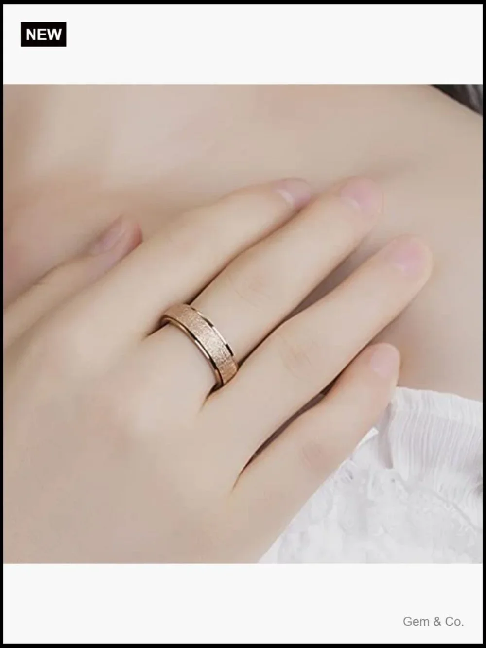 6mm Titanium Stainless Steel Fidget Spinner Ring - Size 6-12